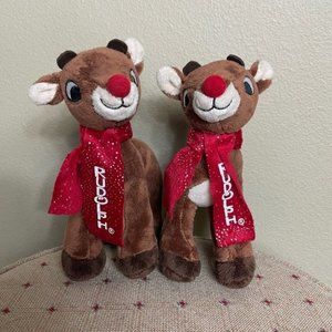 Rudolph The Red Nose Reindeer Holiday Christmas Plush Figurines